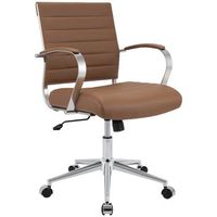 silla de oficina oakland simil cuero marron claro 62x57x90 cm clp