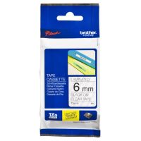 cinta laminada tze 6mm negro sobre transparente compatible brother termica directa 8m