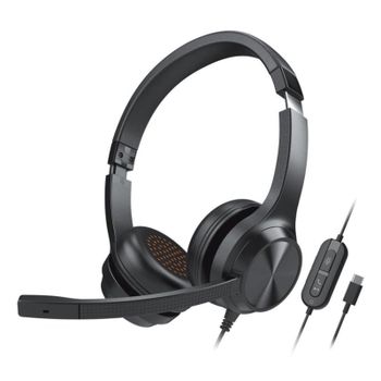Auriculares Creative Chat USB con cable USB-C, cancelación de ruido, micrófono y uso oficina, negro
