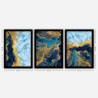 cuadro decorativo enmarcado 3sc41 multicolor 35x45 cm 3 piezas