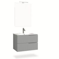 mueble de bano de 4 piezas en mdf gris mate