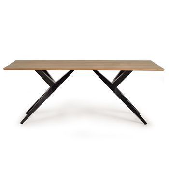 Mesa De Comedor Estilo Industrial En Madera Maciza
