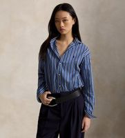 polo ralph lauren para mujer 211910743515 camisa de algodon con rayas relaxed fit azul m casual manga larga