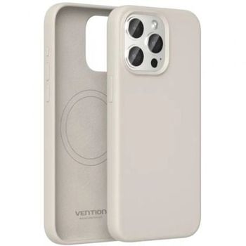 Funda silicona Vention KUFM0-40 MagSafe iPhone 15 Pro Max Gris microfibra e imán N52*38