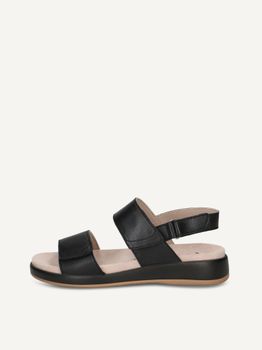 CAPRICE Sandal, black, made of Leather without heel, Size 37