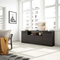 aparador efecto madera negro 200x35x75cm