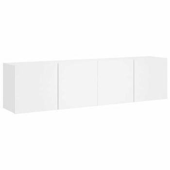 Muebles Para Tv | Mueble De Salón | Gabinete De Tv De Pared 2 Unidades Blanco 80x30x41 Cm
