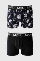 2 pack halloween skeleton boxers multi