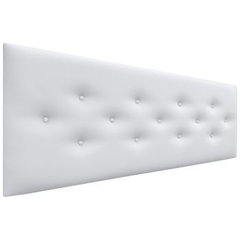 Dhome Cabecero De Polipiel Con 3 Hileras Intercaladas De Botones Cabezal Tapizado Cama Lujo (blanco, 135cm)