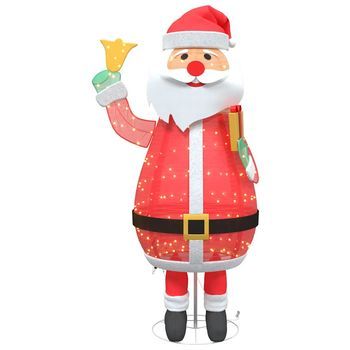 Santa Claus Navideño 200 Led Blanco Cálido 100 X 180 Cm Tela Vidaxl