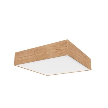 Plafón led cuadrado de exterior acabado madera ip44 12w