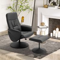 sillon de salon otomana de metal pu espuma homcom 76x81x101 cm-negro