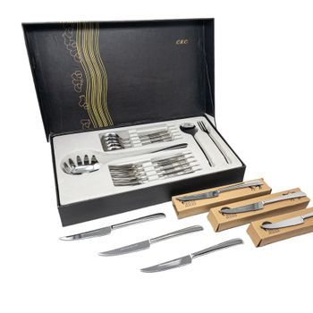Juego De Cubiertos En Acero Inoxidable (19 Piezas) Trento, 6 Tenedores, 6 Cuchillos, 6 Cucharas, 1 Cucharón