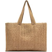 misako bolsa cuadri bolso shopper grande efecto rafia para mujer