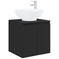 vanidad con lavabo de pared negro 495 x 445 x 65 cm vidaxl