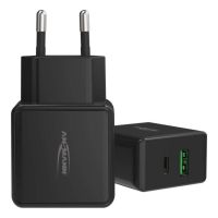 cargador ansmann hc218pd usb-c y usb-a 20w negro