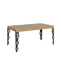 mesa extensible 90x120224 cm karamay premium roble nature estructura antracita