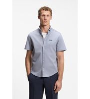 boss para hombre 50555951 camisa motion gris m casual algodon manga corta