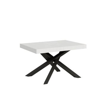 Mesa extensible 90x130/234 cm fresno blanco patas antracita