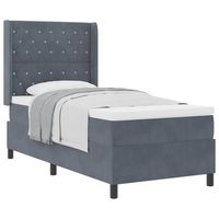 cama tapizada 203x93x128 cm madera - gris