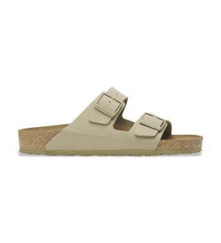 Birkenstock para mujer. 1027697 Sandalias de Piel Arizona Birko Flor (Ajuste Estrecho) verde (36), Plano, Ninguno, Casual