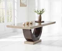 raphael 170cm brown pedestal marble dining table