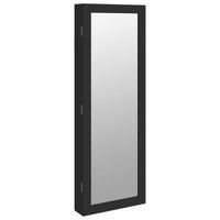 espejo con joyero de pared negro 375x10x106 cm vidaxl