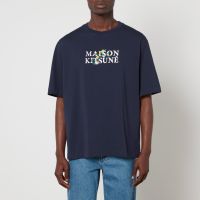 maison kitsune flowers oversized cotton-jersey t-shirt - s