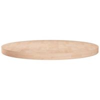 superficie de mesa redonda madera de roble sin tratar o60x4 cm vidaxl