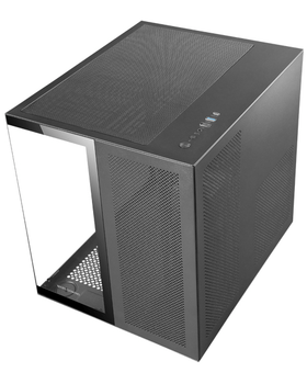 CAJA MICROATX CUBE GAMING MARS GAMING MCNOVAM NEGRA DOBLE PANEL DE CRISTAL TEMPLADO DOBLE CAMARA REJILLA FRONTAL USB-C USB-A 3.0