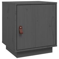 mesita de noche con compartimento con puerta 40 x 34 x 45 cm madera maciza de pino gris dec033946