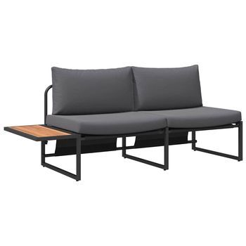Sofá De Jardín Con Cojín Antracita 200,5 X 70 X 85,5 Cm Acero Vidaxl