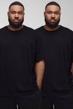 Pack De 2 Camisetas Plus Oversize, Negro