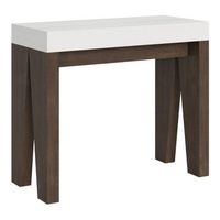 consola extensible 90x40196 cm naxy mix small tapa fresno blanco - patas nogal