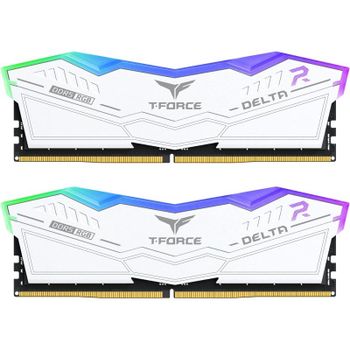 Team Group T-Force Delta RGB DDR5 Blanca 6400MHz 32GB 2x16GB CL32 Dual AMD EXPO e Intel XMP Blanco