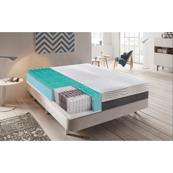 Colchón 105x190 De Muelles Ensacados Con Espuma Viscoelástico - 9 Zonas - Funda Extraíble