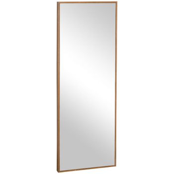 Espejo de pared 45x125x4.8 cm madera natural