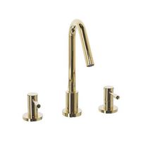 grifo mezclador para lavabo metal brillante laton bano moderno grifo de doble mando dorado kalambo