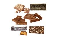 lote chocolatero 7 turrones y peladillas de chocolate seleccion