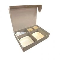 caja kraft micro menu catering con separadores 45x32x10cm 50 unidades