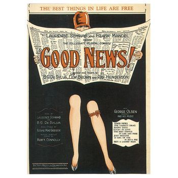 Legendarte - Portada De Música Vintage Good News! - Cuadro Lienzo, Impresión Digital Cm. 50x70