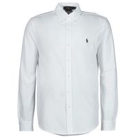 polo ralph lauren camisa manga larga camisa ajustada con cuello abotonado en polo featherweight para hombre