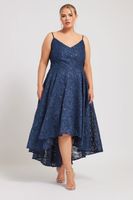 yours london vestido azul de encaje con tirantes mujer curvy y tallas grandes yours london
