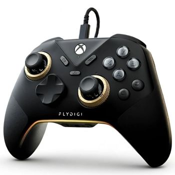 [Certificado por Xbox] Controlador con cable FLYDIGI Vader 5S con joysticks de tensión ajustable Forceflex y disparadore