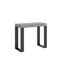 consola extensible 90x40196 cm tecno small premium estructura de cemento antracita