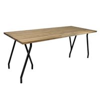 mesa caballete 180x80x75cm negra en madera maciza de pino acabado vintage estilo industrial box furniture