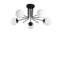 lampara de techo daisy-147-av2 negro metal vidrio diametro 80x34 cm