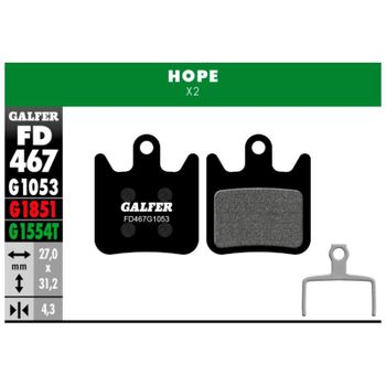 GALFER | Pastillas De Freno STANDARD Compatible Hope  FD467G1053  - Idóneas para todo tipo de condiciones