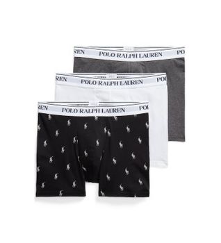 Polo Ralph Lauren para hombre. 714830300075 Set 3 calzoncillos bóxer de algodón elástico negro, blanco, gris (XL), Homewear