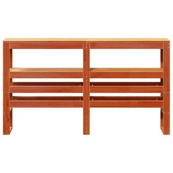 Cabecero Cama Mueble De Dormitorio De Cama Con Estantes Madera Maciza Pino 135 Cm Marrón M02_0004543
